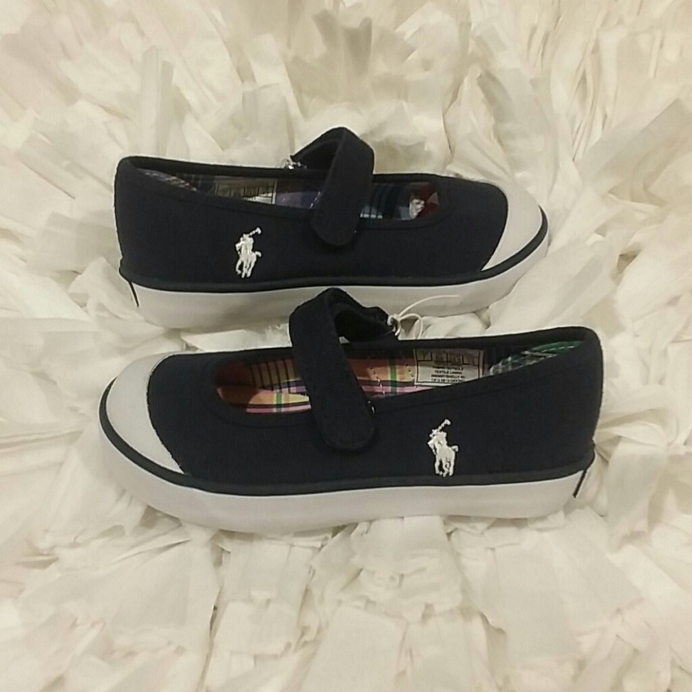 Polo Ralph Lauren Girls Blue Mary Janes Sneakers 7 - Picture 7 of 15